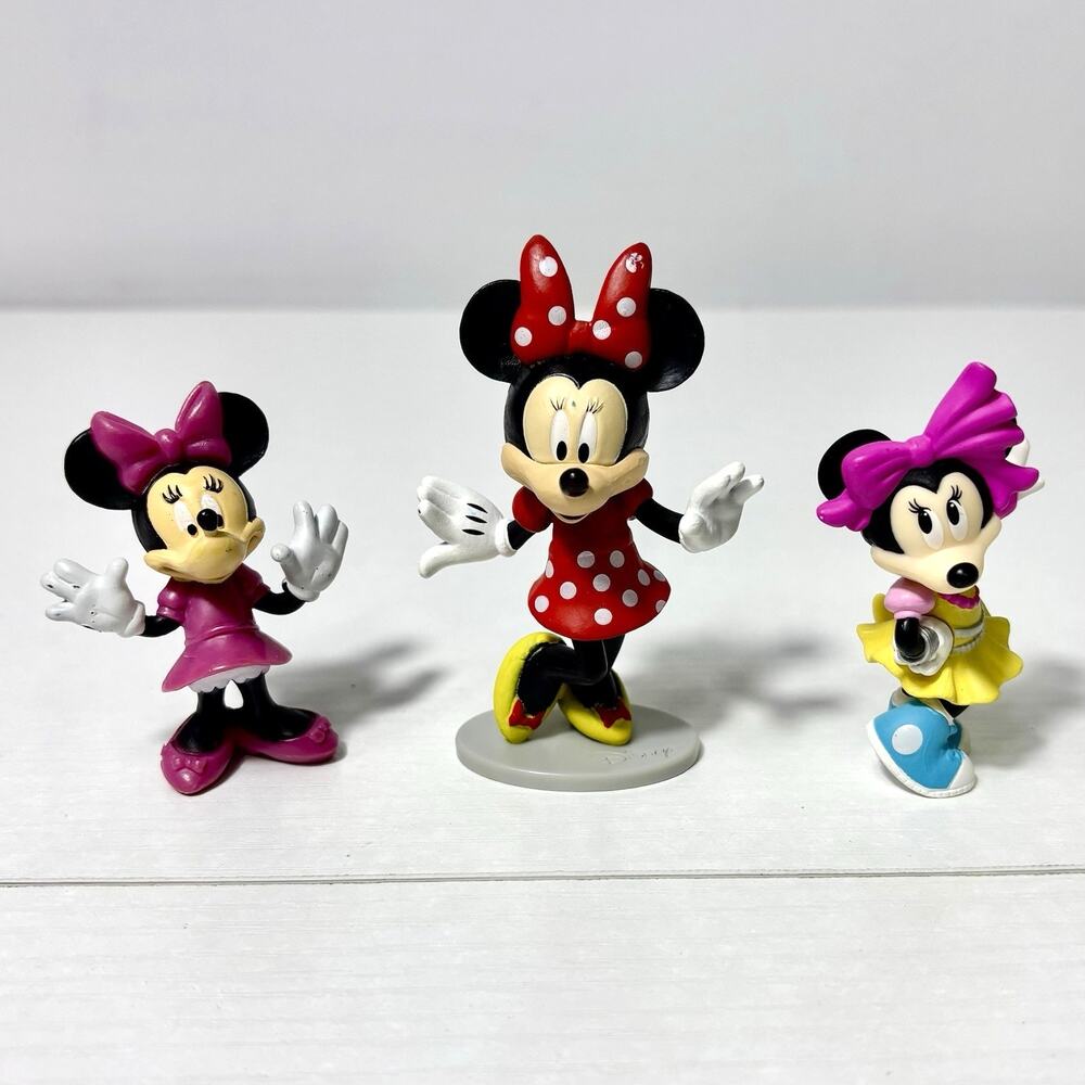 Disney Minnie Mouse 2-3 Inch PVC Figures Lot Of 3 Bin5